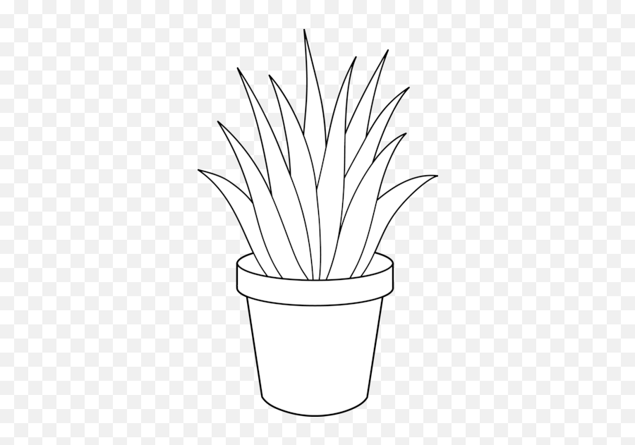 Aloe Vera Plant Line Art Dibujo Emoji Fiesta De Elefante - Potted Plant Drawing Png,Potted Plant Emoji