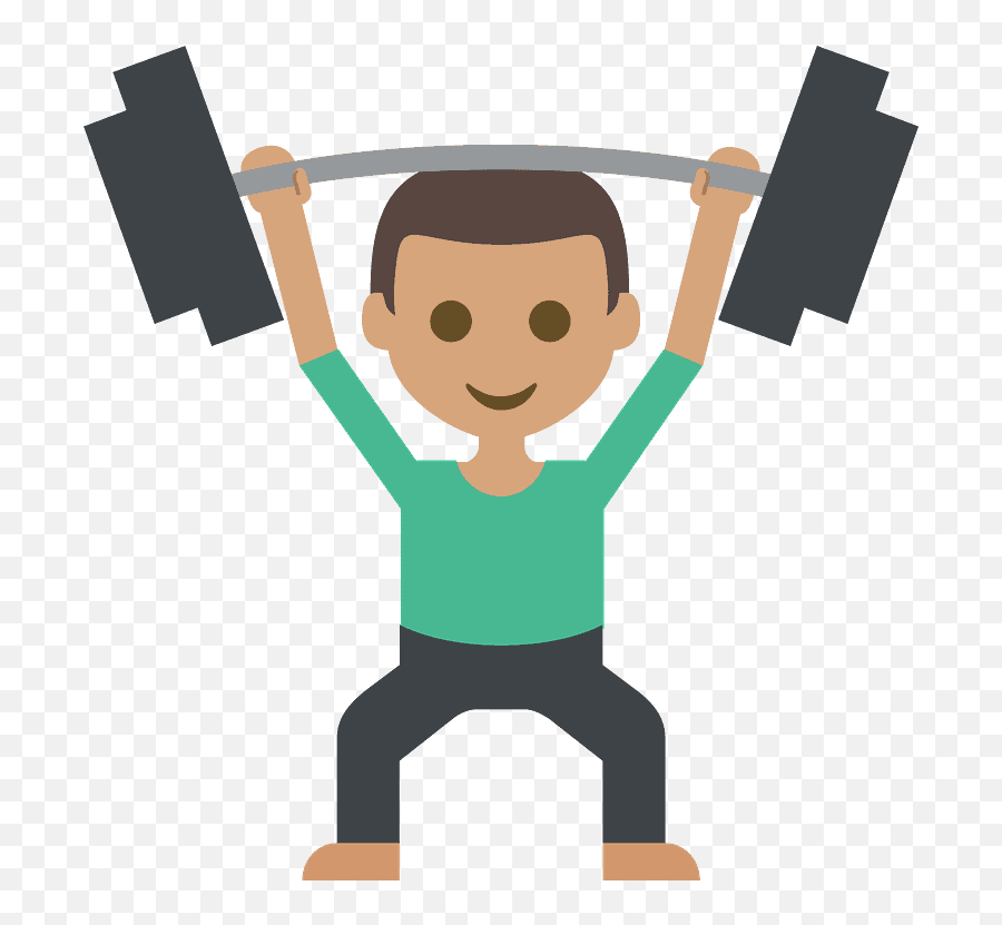 Person Lifting Weights Emoji Clipart - Workout Emoji,Work Out Emoji