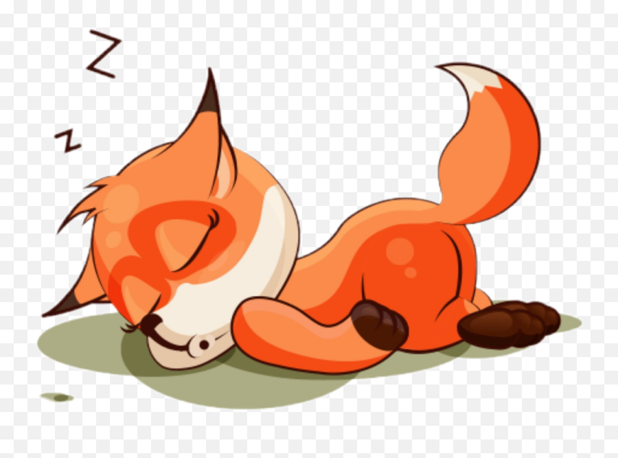 Sleeping Sticker - Png Cartoon Sleeping Fox Emoji,Squirrel Emoji