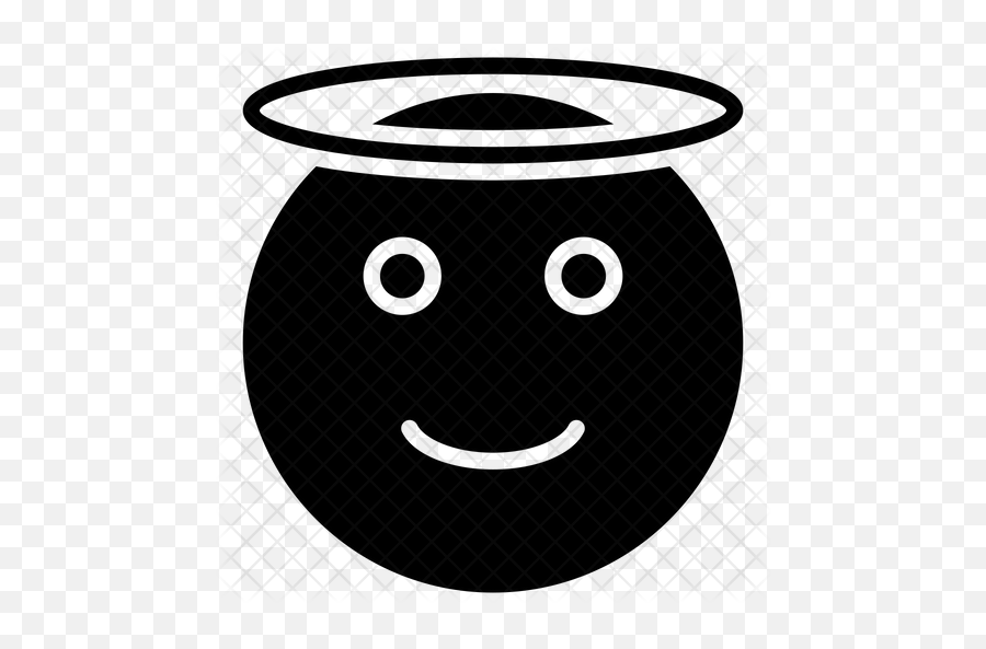 Angel Face Emoji Emoji Icon Of Glyph - Smiley,Black Smiley Face Emoji