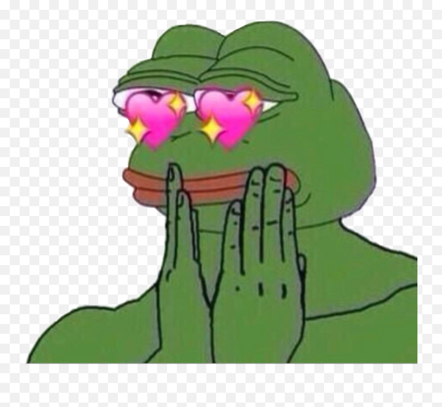 Greenemojipinkcutieheartfrogpepelovemem - Love Pepe Emoji,Pepe The Frog Emoji