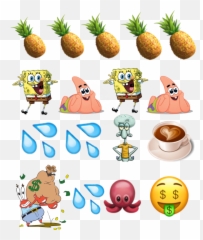 Background Spongebobsquerpants Water Emojis Spongebob - Spongebob,Spongebob Emoji