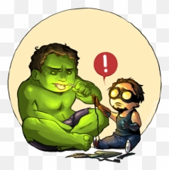 Hulk Finds Watching Tony Work Calming - Tony And Hulk Emoji,Emoji Game Hulk