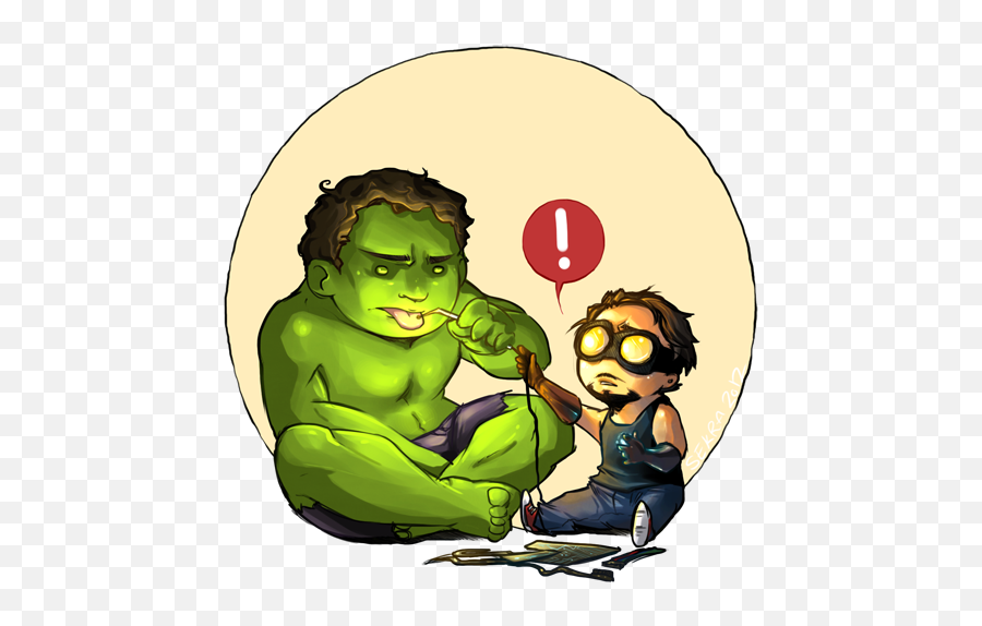 Hulk Finds Watching Tony Work Calming - Tony And Hulk Emoji,Emoji Game Hulk