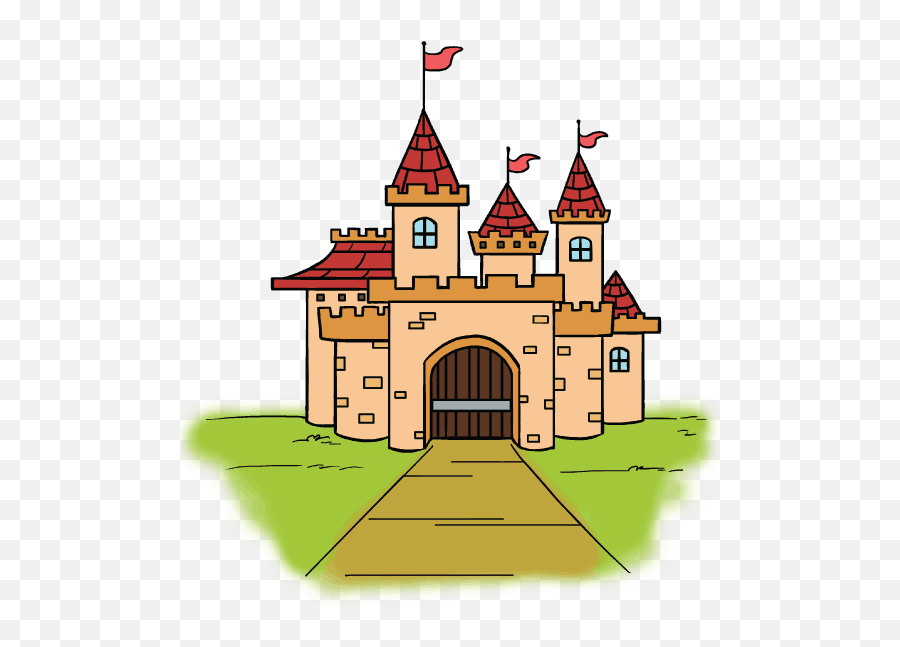 Cartoon Castle In A Few Easy Steps - Castle Cartoon Png Download Emoji,Disney Castle Emoji