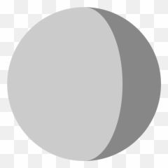 Gibbous - Grey Semi Circle Transparent Emoji