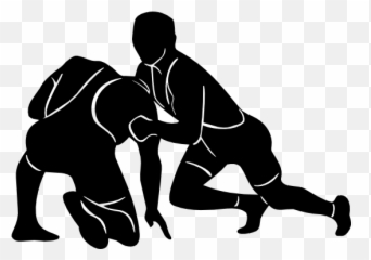 Wrestlers Sticker - High School Wrestling Silhouette Emoji