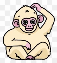 Reaction Huh Monkey - Scratching Clip Art Emoji
