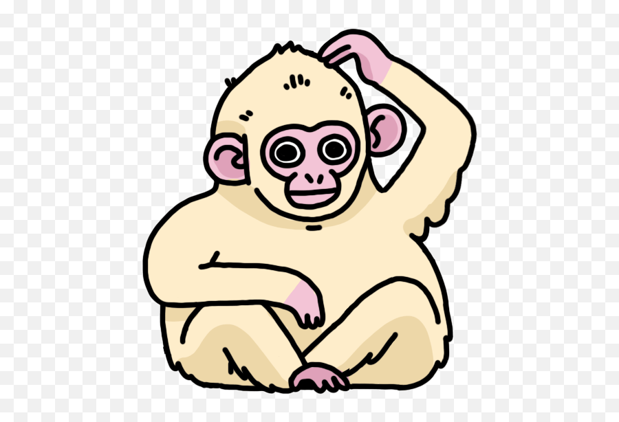 Reaction Huh Monkey - Scratching Monkey Clip Art Emoji,Huh Emoji