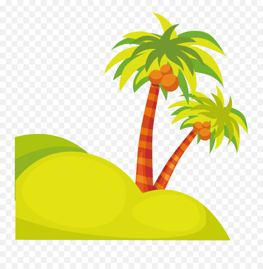 Coconut Tree Clip Art - Cartoon Palm Tree Background Png Coconut Tree Cartoon Png Emoji,Palm Tree Emoji