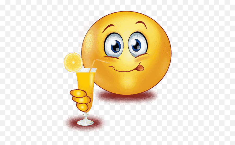 Birthday Party Hard Emoji Png - Smiley Face Drinking Juice,Champagne Emoji