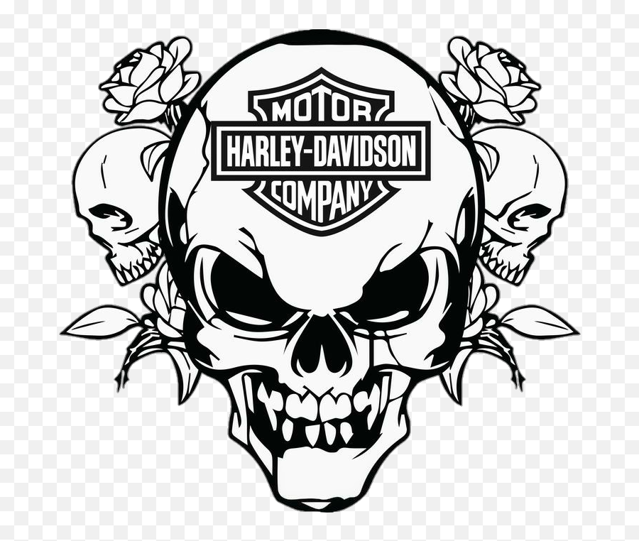 Skull Harleydavidson Harley Motorcycle - Printable Harley Davidson Stencil Emoji,Harley Davidson Emoji