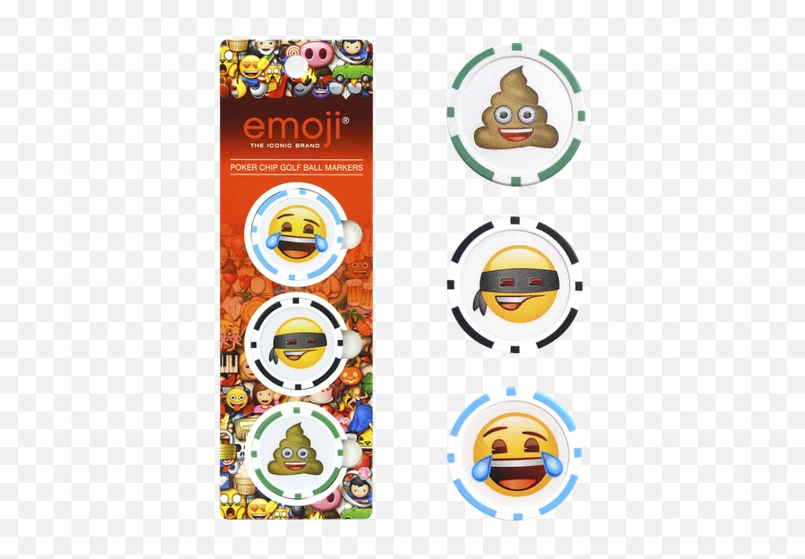 Bollmarkörer 3 - Emoji Poker Chip Ball Markers,Emoji Golf Balls