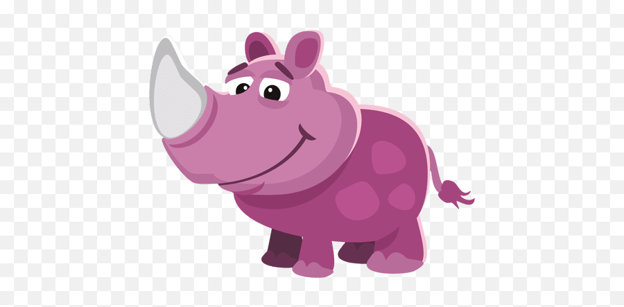 Rhino Funny Cartoon - Cartoon Rhino Pink Emoji,Rhino Emoji