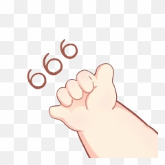 Cute 666 Finger Png Emoji