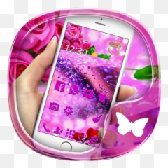 Purple Rose 3d Crystal Theme - Android Emoji