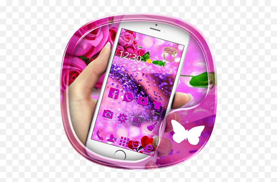 Purple Rose 3d Crystal Theme - Android Emoji,Magic Ball Emoji
