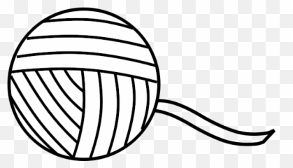 Yarn Line Art Vector Graphics - Black And White Clipart Emoji