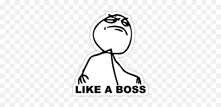 Like A Boss Meme Sticker - Like A Boss Stick Figure Meme Emoji,Like A Boss Emoji