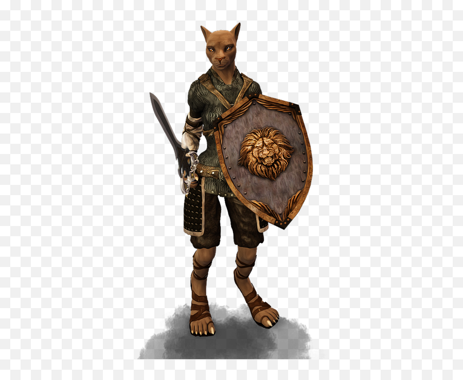 Feline Cat Female - Female Cat Warrior Emoji,Sword And Shield Emoji