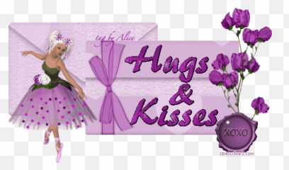 Hugs And Kissed Xoxo - Purple Gif Emoji