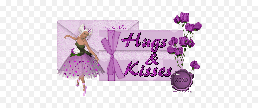 Hugs And Kissed Xoxo - Purple Hugs And Kiss Gif Emoji,Xoxo Emoticon