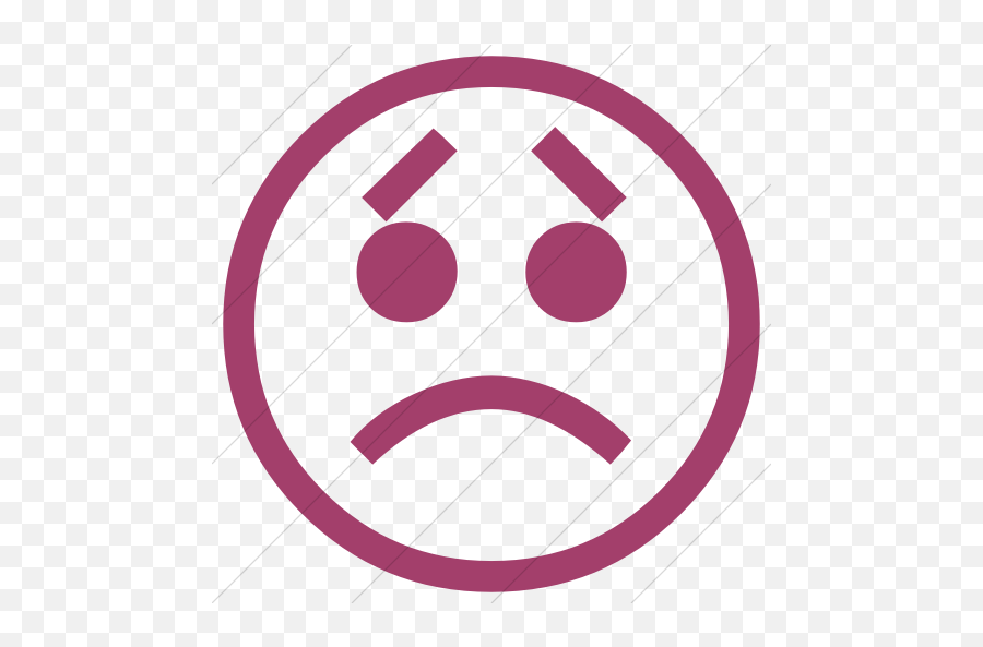 Iconsetc Simple Pink Classic Emoticons Disappointed Face Icon - Icon Red Smiley Png Emoji,Disappointed Emoticon