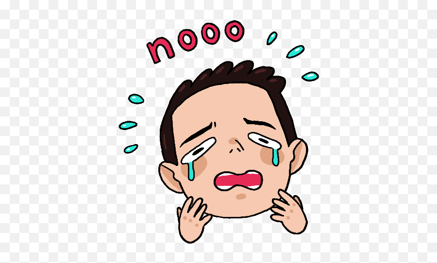 Face Sticker Gif - Boy Crying Cartoon Gif Emoji,Crying Jordan Emoji