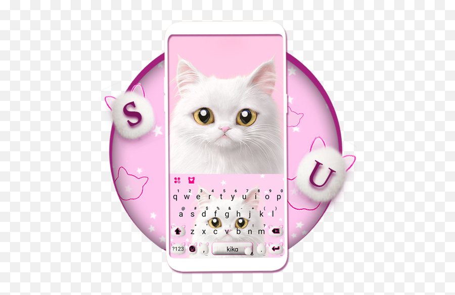 Cute White Cat Keyboard Theme - Asian Emoji,Cat Emojis For Android