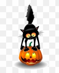 Black Cat Halloween Clip Art - Halloween Black Cat Clipart Emoji,Halloween Emojis