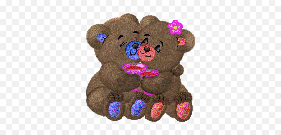 Cute Glitter Graphics Cute Teddy Bear With Wine Toast - Teddy Bears Hugging Gif Emoji,Teddy Bear Emojis