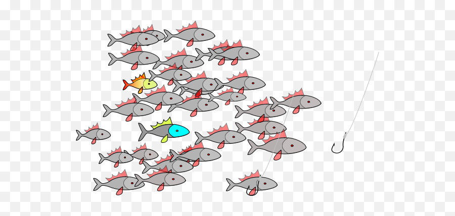 Shoal Of Fish - Fish Hook Emoji,Shark Emoticon