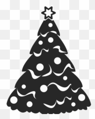 Snowy Christmas Tree Rubber Stamp - Decal Emoji