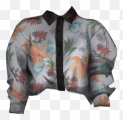 Floral Print Organsa Shirt Clothes - Cardigan Emoji