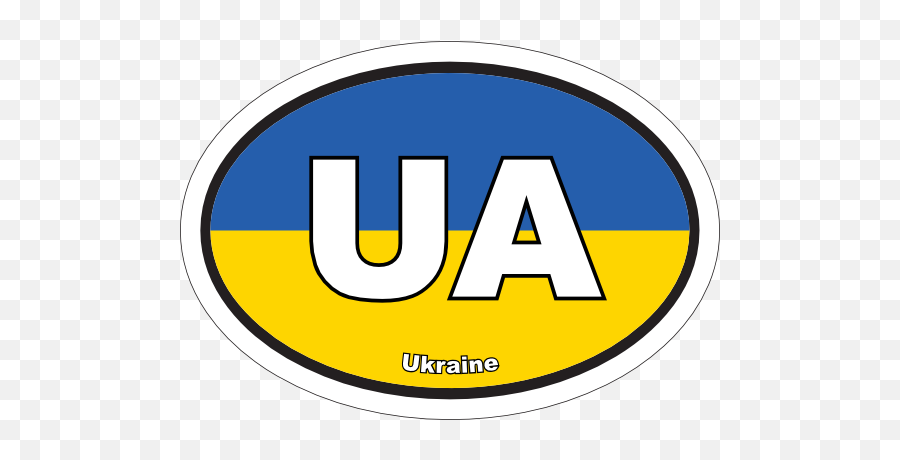 Ukraine Ua Flag Oval Sticker - Circle Emoji,Cuban Flag Emoji