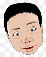Wajah Manusia Dengan Rambut Hitam - Funny Face Cliparts Emoji