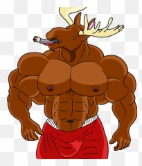 Muscular Moose Clipart Png Image - Muscular Moose Emoji,Moose Emoji