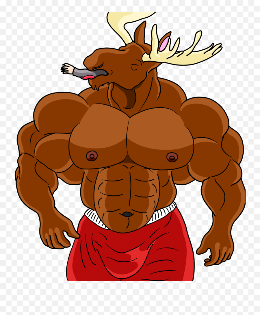 Muscular Moose Clipart Png Image - Muscular Moose Emoji,Moose Emoji