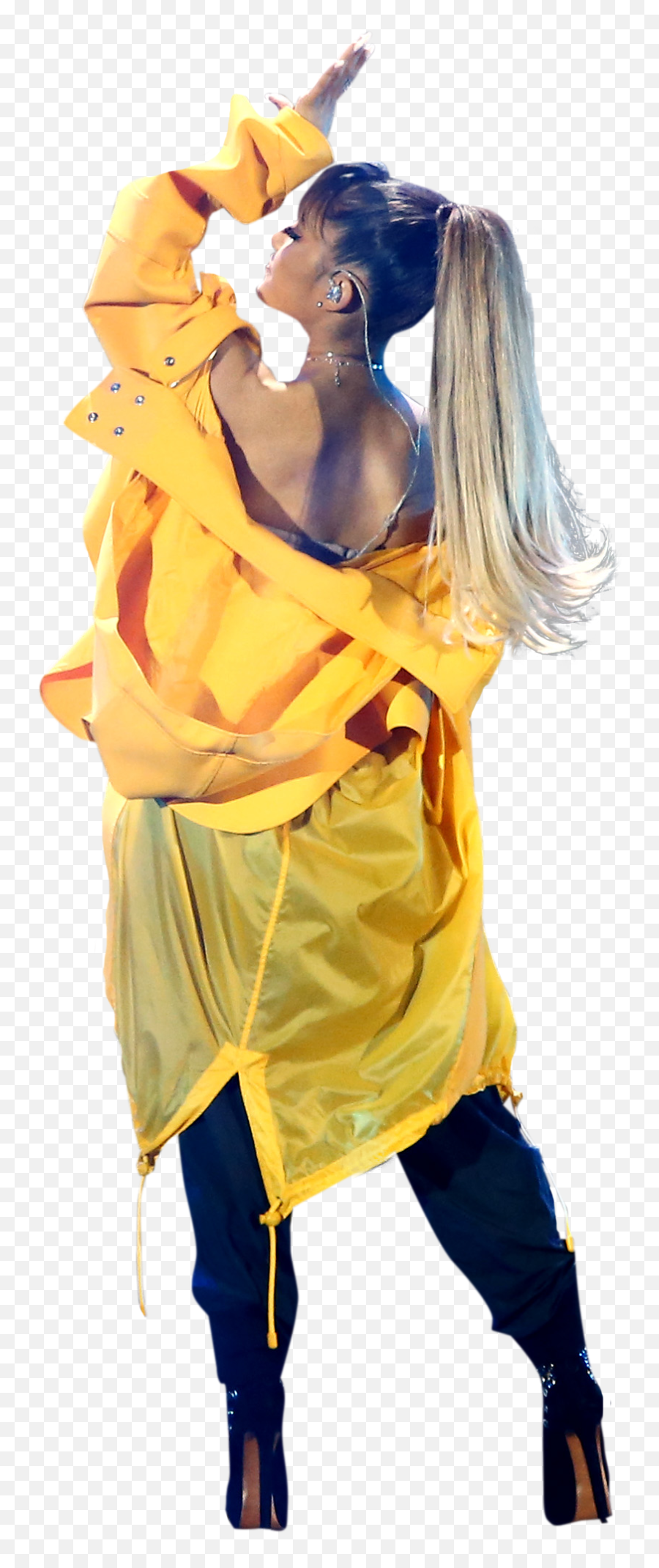 Ariana Grande In Yellow Dress On Stage - Cosplay Ariana Grande In Yellow Emoji,Ariana Grande Emoji