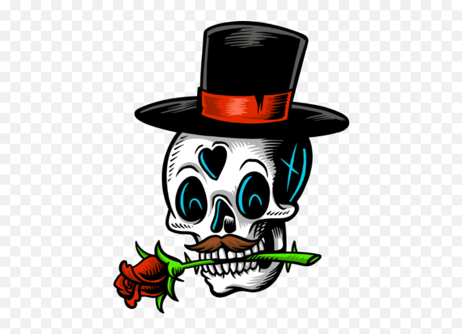 Skull Tophat Rose Flower Sticker By Amanda - Steal Your Girl Poster Png Emoji,Tophat Emoji