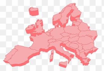 Europe Countries Map 3d Red - Vector Emoji