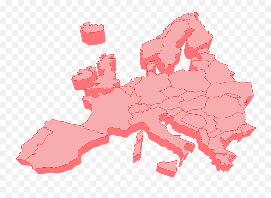 Europe Countries Map 3d Red - Europe Map 3d Vector Emoji,Northern Ireland Flag Emoji