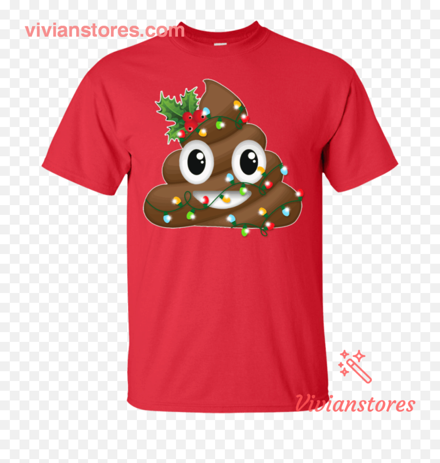 Reindeer Poop Emoji Cute Merry Christmas Red T - Shirt Shirt Women Christmas Candy Canes,Red Emoji
