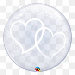 24 Entwined Hearts Qualatex Deco Bubble Balloon U2014 Edu0027s - Deco Bubble Entwined Hearts 84696 Qualatex Emoji,Floating Hearts Emoji