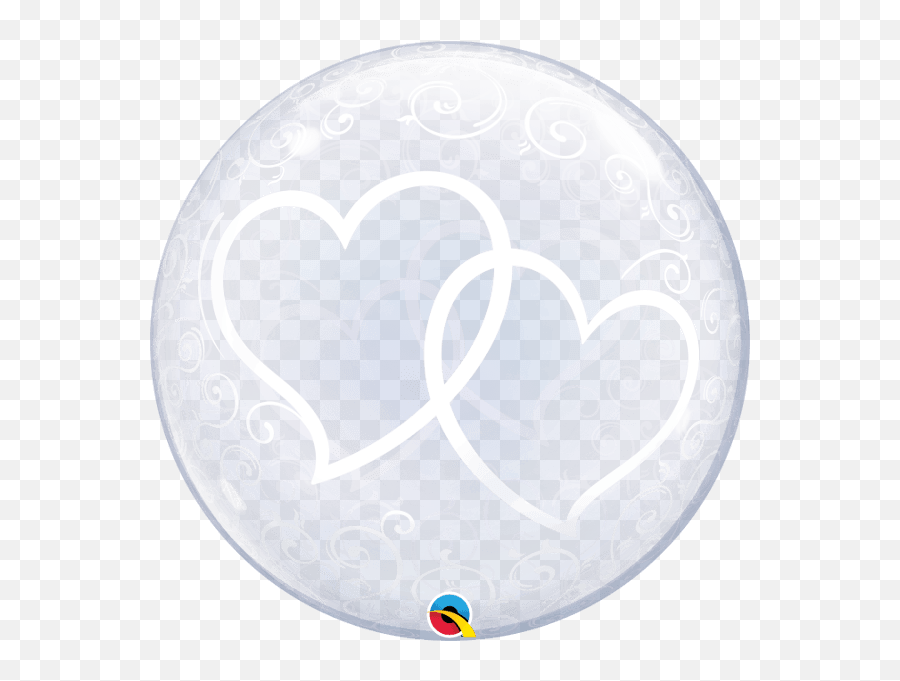 24 Entwined Hearts Qualatex Deco Bubble Balloon U2014 Edu0027s - Deco Bubble Entwined Hearts 84696 Qualatex Emoji,Floating Hearts Emoji