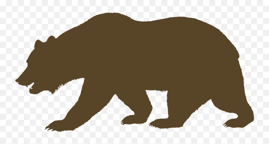 California State Bear Silhouette - Black California Bear Logo Emoji,California State Flag Emoji