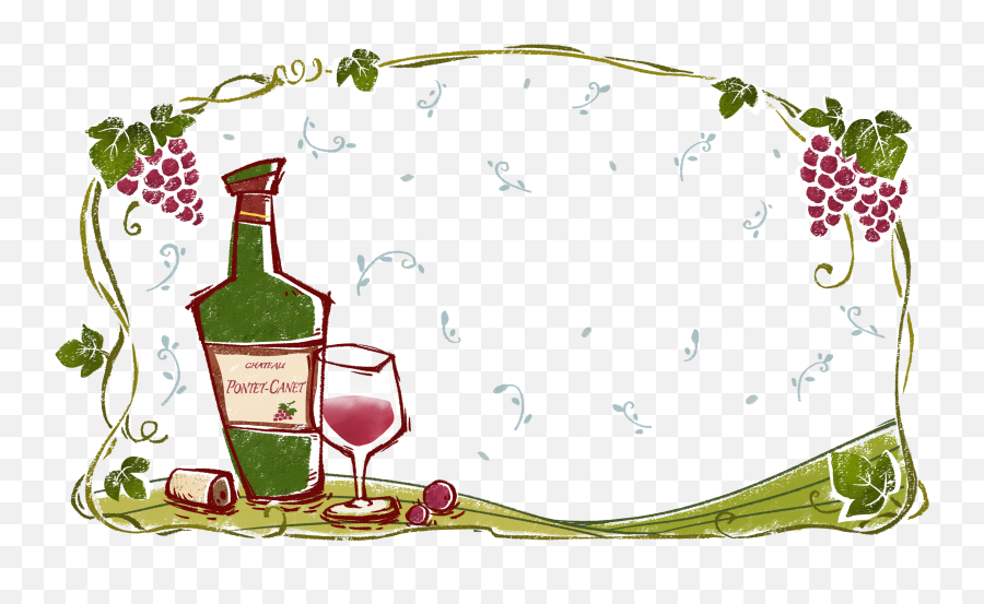 Download Red Wine Computer File - Wine Border Hd Png Grape Vine And Wine Border Emoji,Glass Of Wine Emoji