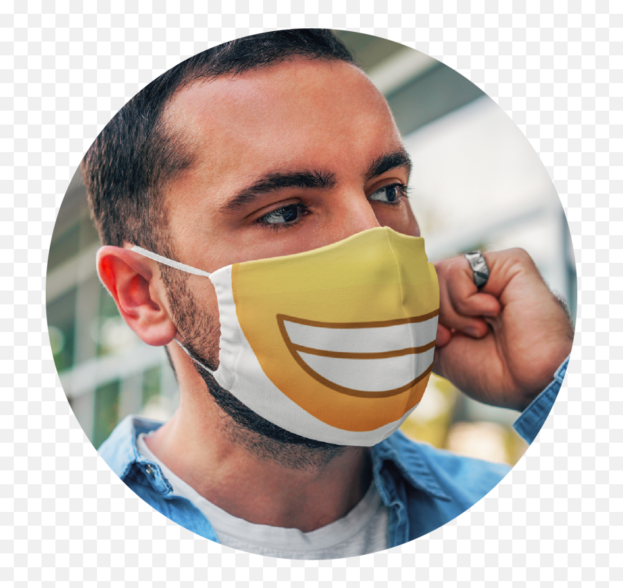 Custom Face Mask Printing From - Printify Face Mask Emoji,Mask Emoji