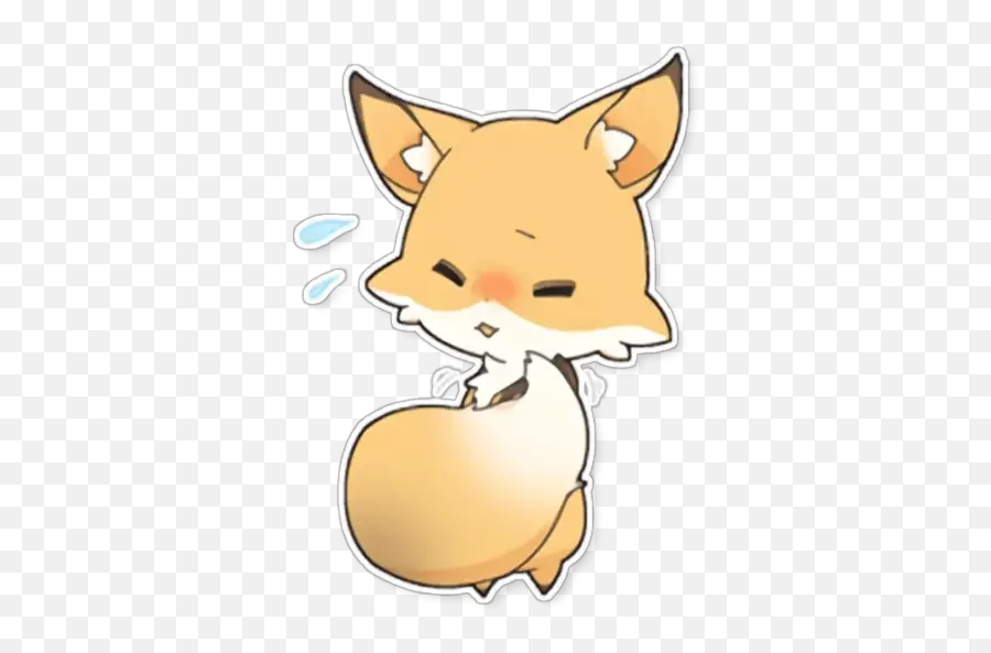 Fox Cute 2 Stickers For Whatsapp - Happy Emoji,Fox Emoji Facebook