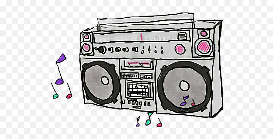 Music Boombox Radio Tumblr - Boombox With Transparent Background Emoji,Boombox Emoji